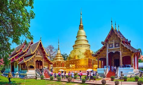 The Shrines and Chedi of Wat Phra Singh, Chiang Mai, Thailand Editorial Stock Image - Image of ...