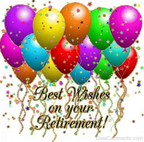 Best Wishes For Happy Retirement With Balloons - Desi Comments