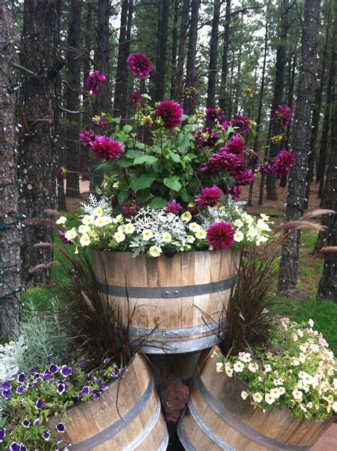 Container Flower Garden - Most Beautiful Gardening Flowers Ideas For You | Wine barrel planter ...