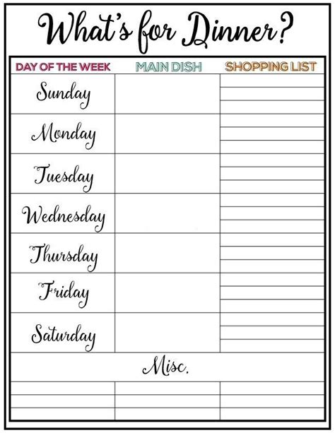 Weekly Dinner Menu – Week 2 | Meal planning printable weekly, Meal planning printable, Weekly ...