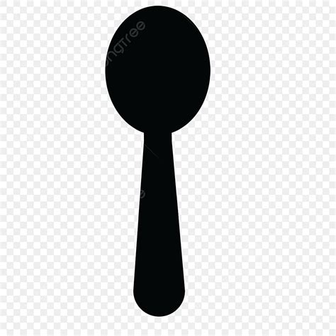 Black Spoon Silhouette Transparent Background, Black Vector Spoon, Spoon Clipart, Tableware ...