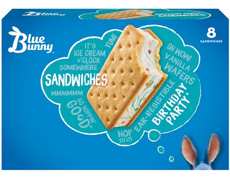 Blue Bunny Birthday Party Ice Cream Sandwich - Easy Home Meals