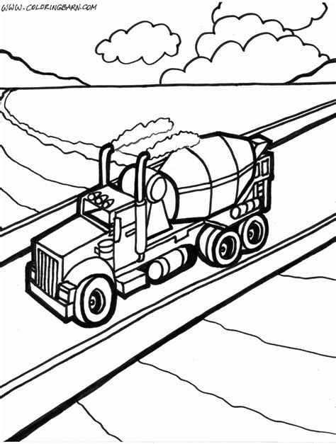 Cement Truck Coloring Page - Coloring Home