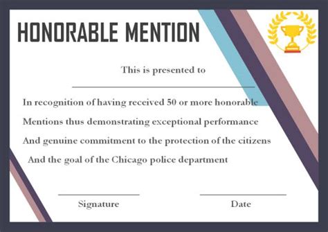 Honorable Mention Certificate - 10 Free Templates ( Use Them Now ...