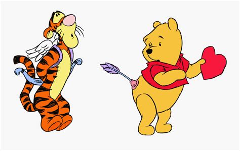 Valentine Clipart Pooh - Winnie The Pooh With A Heart , Free Transparent Clipart - ClipartKey