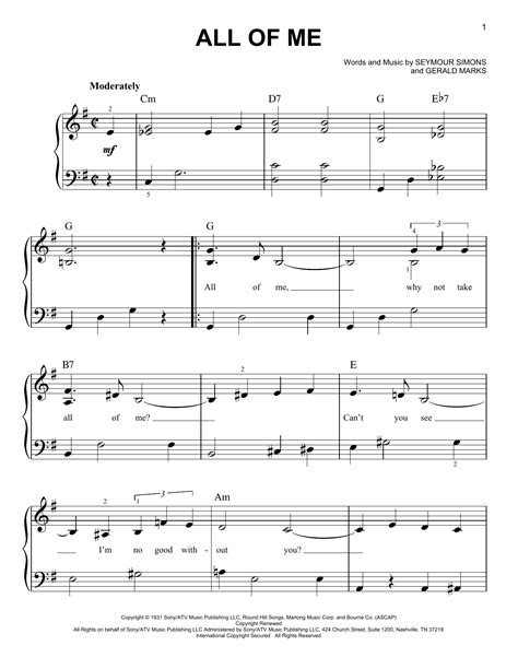 All Of Me | Sheet Music Direct