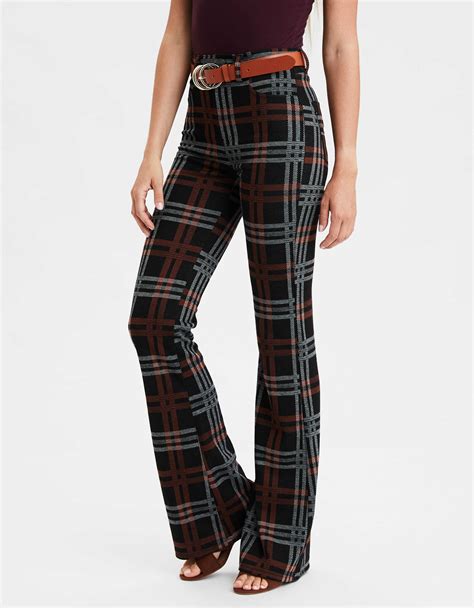 Super High-Waisted Plaid Flare Pant