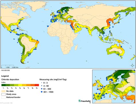 Map of airborne salinity in the coastal regions worldwide. | Download Scientific Diagram