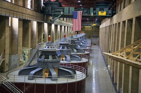 Hoover dam turbine hall - Stock Image - C021/1714 - Science Photo Library