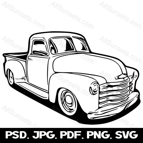 Classic 1950s Pickup Truck SVG Vehicle Vintage 50's - Etsy