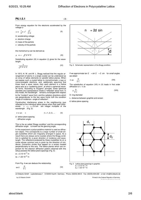 SOLUTION: Diffraction of electrons in polycrystalline lattice - Studypool