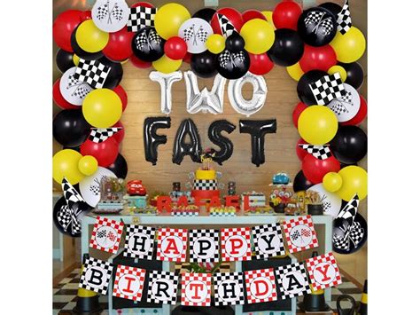 Two Fast Birthday Party Decorations Race Car Balloon Garland - Etsy UK