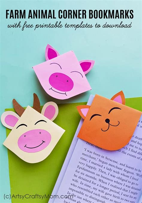 DIY Farm Animal Corner Bookmarks