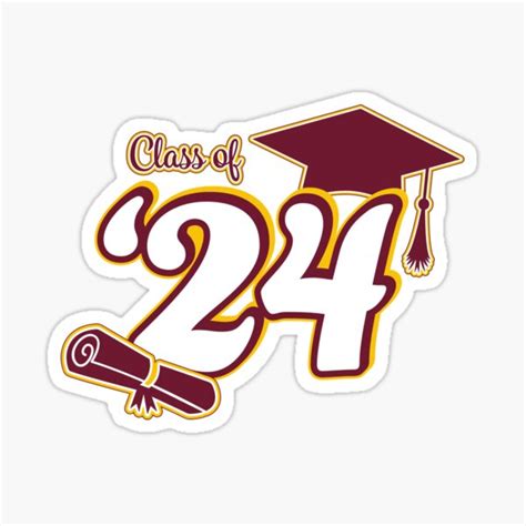 "Class of 2024 Graduation Design (Maroon and Gold)" Sticker for Sale by SavsSparkleShop | Redbubble