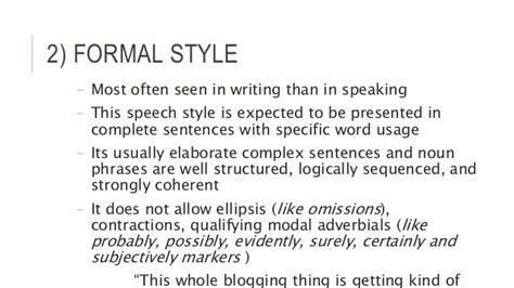 Types of speech styles