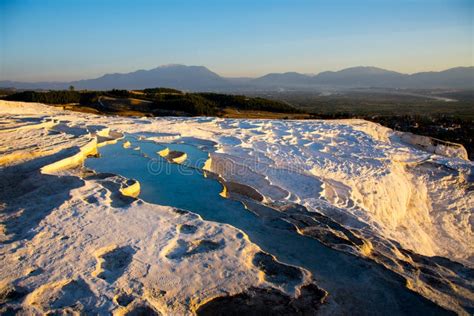 Beatiful Sunset in Pamukkale Valley Stock Image - Image of cascade, historical: 104298737