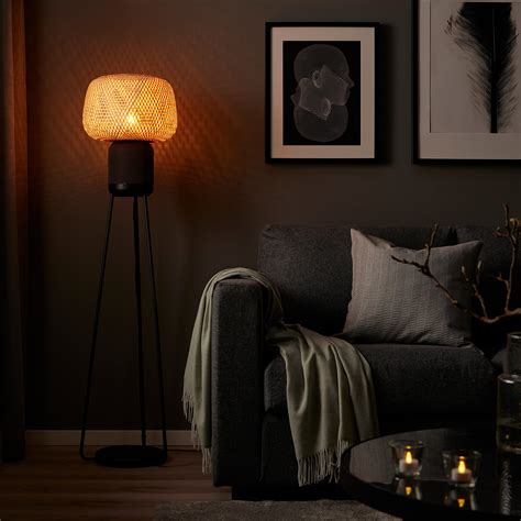 SYMFONISK floor lamp with WiFi speaker bamboo/smart | IKEA Latvija