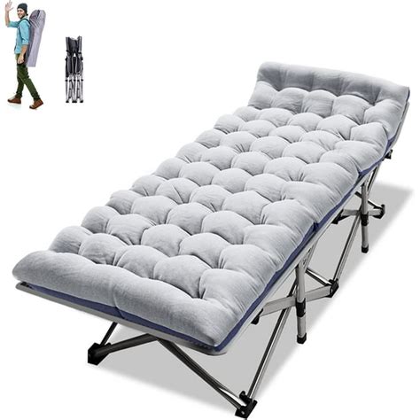 Slsy Folding Bed Cot with 3.3 Inch 2 Sided Mattress, 75"* 28" Folding ...