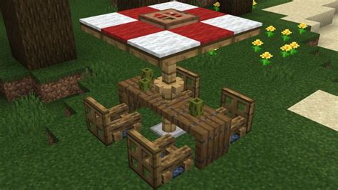 Outdoor table design - Minecraft | Diseños minecraft, Decoraciones ...