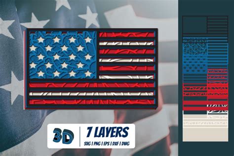 3D American Flag SVG By SvgOcean | TheHungryJPEG