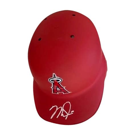 Mike Trout Autographed Red Matte Angels Batting Helmet