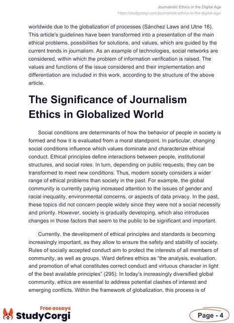 Journalistic Ethics in the Digital Age | Free Essay Example