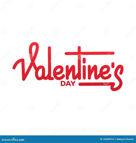 Valentines Day. Lettering Logo Design for Valentine`s Day Stock Vector ...