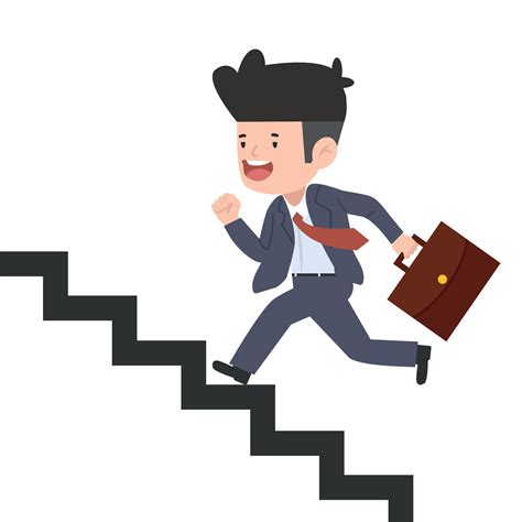 businessman run up the stairs cartoon 9844061 Vector Art at Vecteezy