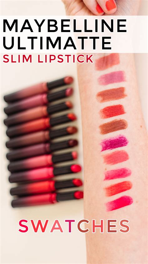 Maybelline ultimatte slim lipstick swatches – Artofit