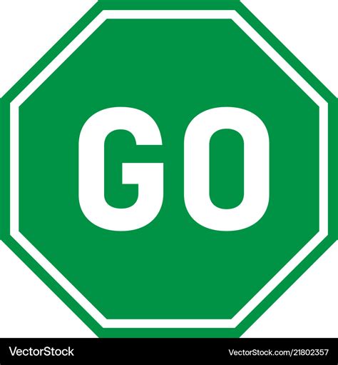 Go sign on white background flat style green go Vector Image