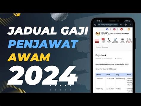 Jadual Pembayaran Gaji Penjawat Awam 2024 | Tarikh Bayaran Gaji ...