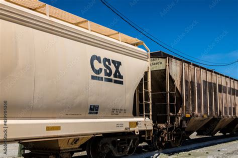 CSX Locomotive Train. CSX operates a Class I railroad in the US. Stock Photo | Adobe Stock