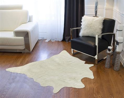 Faux White Cowhide Rug - Decor Snob