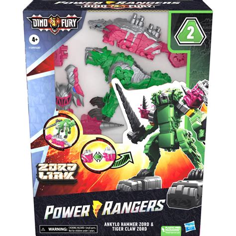 Power Rangers Dino Fury Ankylo Hammer and Tiger Claw Zord Set