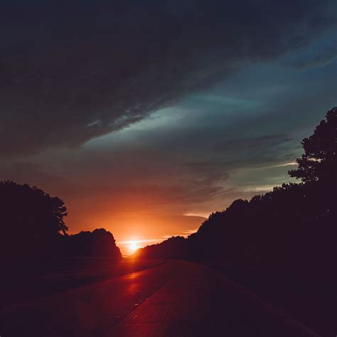 highway sunset 5k iPad Wallpapers Free Download