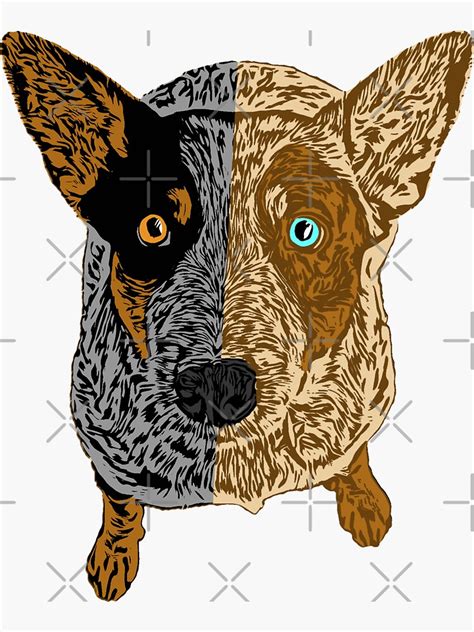 "Sitting Blue/Red Heeler (Australian Cattle Dog) Heeling Heeler" Sticker for Sale by ...