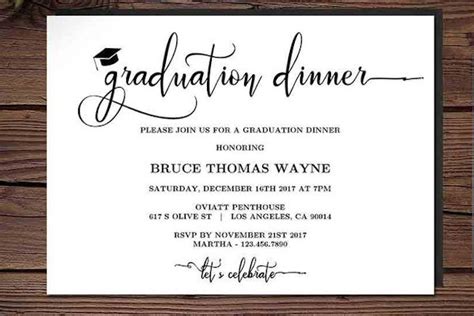 Graduation Dinner Invitation - Examples, How to Design