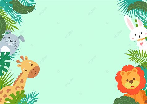 Cartoon Giraffe Lion Forest Leaves Animal Background, Desktop Wallpaper, Pc Wallpaper, Cartoon ...