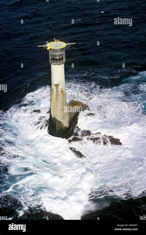 Wolf Rock lighthouse English Channel Cornwall England UK Stock Photo ...