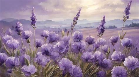 Premium AI Image | Lavender bouquet Watercolor painting Spring mood