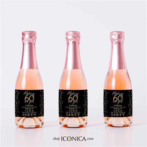 Mini Champagne Labels Personalized Set of 10, Custom Mini Bottle Labels ...