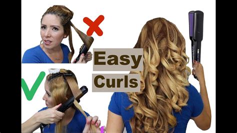 How to curl your hair with a straightener - EASY & FAST - YouTube