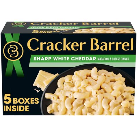 Cracker Barrel Sharp White Cheddar Macaroni & Cheese Dinner, 5 ct Pack, 14 oz Boxes - Walmart ...