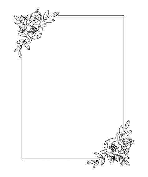 Premium Vector | Flower Frame. Hand-drawn floral border, leaves, and flowers for wedding ...