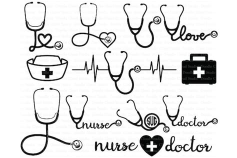 Stethoscope SVG Bundle Nurse Stethoscope SVG Files for | Etsy