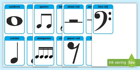 Music Note Values Flash Cards | Music Teaching Resources