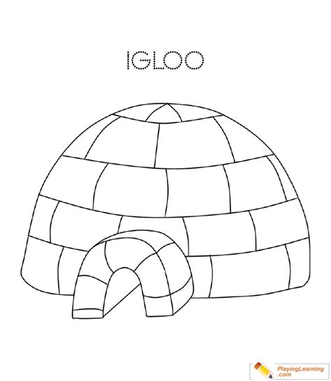 Eskimo Igloo Coloring Page 06 | Free Eskimo Igloo Coloring Page