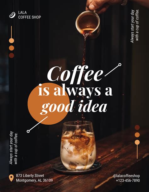 Black Minimalist Coffee Shop Flyer