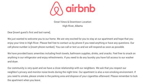 Download the Airbnb Welcome Letter Template As Airbnb hosts we ...