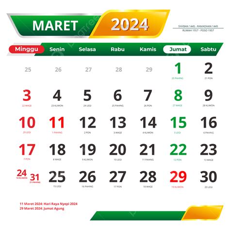 Gambar Kalender Maret 2024 Png, Vektor, PSD, dan Clipart Dengan Background Transparan untuk ...